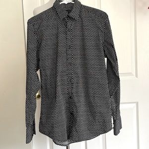 Antony Morato Spades Print Black and White Slim Fit Button Down Mens Sz Medium